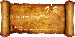 Tekulics Renáta névjegykártya